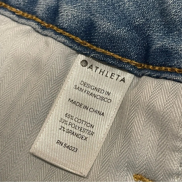 Athleta Sculptek Slim Straight Jean in Zion Wash Size 8 Tall - Picture 6 of 13
